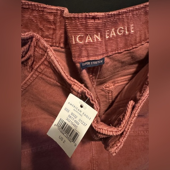 American Eagle light mauve pink corduroy stretch high waist mini skirt. - Picture 2 of 4